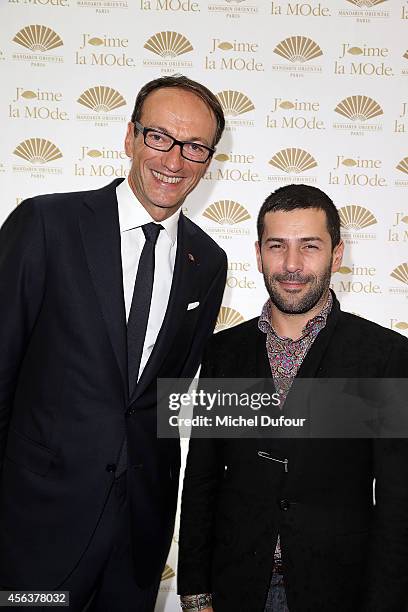 Alexis Mabille and Philippe Leboeuf attend 'J'aime La Mode 2014' party in Mandarin Oriental as part of the Paris Fashion Week Womenswear...