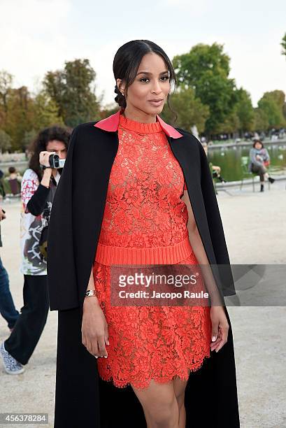 Ciara arrives at the Valentino show during Paris Fashion Week, Womenswear SS 2015 on September 30, 2014 in Paris, France.