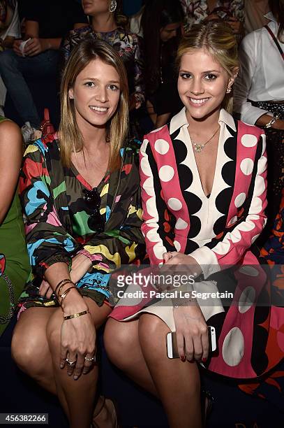 Helena Bordon and Lala Rudge attend the Valentino show as part of the Paris Fashion Week Womenswear Spring/Summer 2015 on September 30, 2014 in...