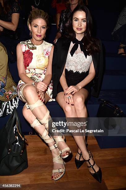 Hofit Golan and Emma Miller attend the Valentino show as part of the Paris Fashion Week Womenswear Spring/Summer 2015 on September 30, 2014 in Paris,...