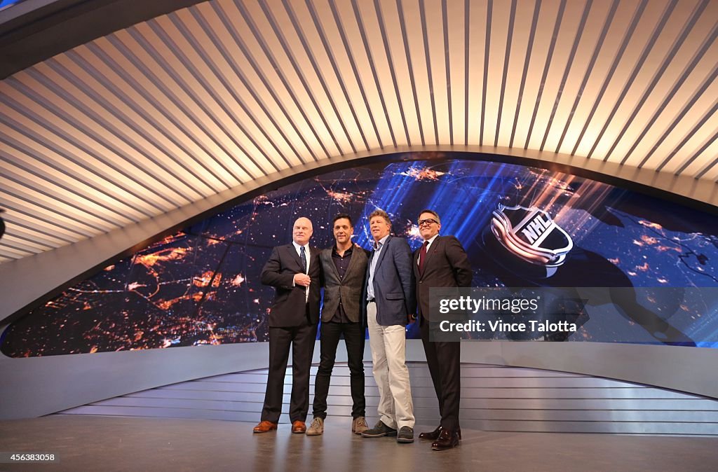 Sportsnet Studio Scott Moore, Sportsnet pres and NHL for Rogers, Gord Cutler, SR VP ...