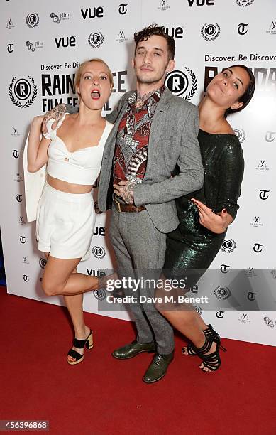 Remy Bennett, Pauly Lingerfelt and Emilie Richard-Froozan attend the International Premiere of "Buttercup Bill" at the Vue Piccadilly on September...