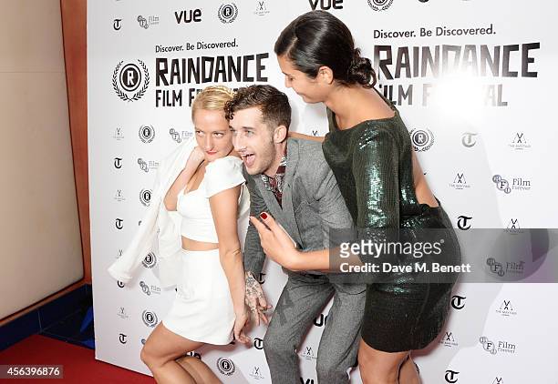 Remy Bennett, Pauly Lingerfelt and Emilie Richard-Froozan attend the International Premiere of "Buttercup Bill" at the Vue Piccadilly on September...