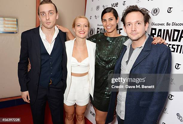 Evan Louison, Remy Bennett, Emilie Richard-Froozan and Will Bates attend the International Premiere of "Buttercup Bill" at the Vue Piccadilly on...