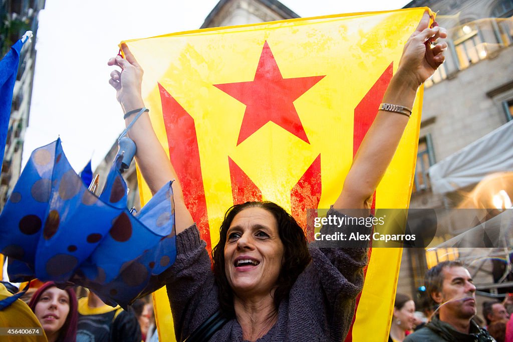 Catalans Protest Against Madrid Court Blocking Referendum Plans