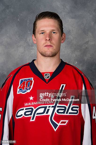 Cameron Schilling of the Washington Capitals poses for his official headshot for the 2014-2015 season on September 18, 2014 at the Kettler Capitals...