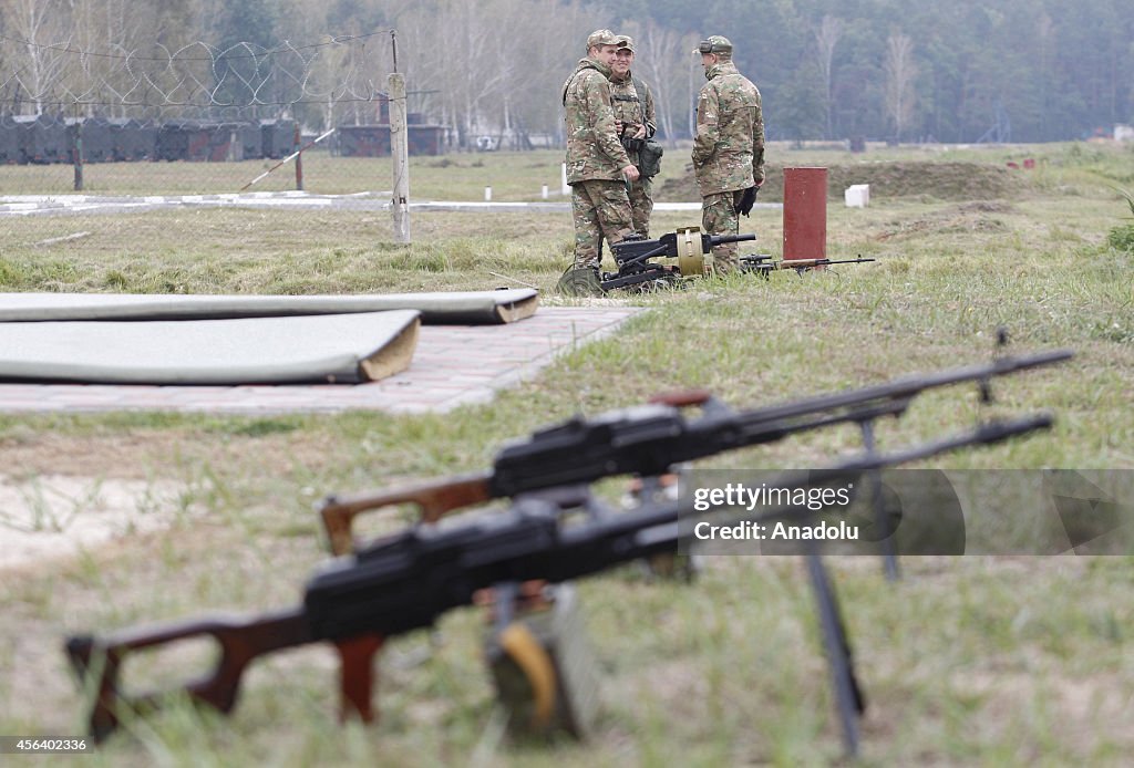 Ukrainian National Guard base in Novi Petrivtsi