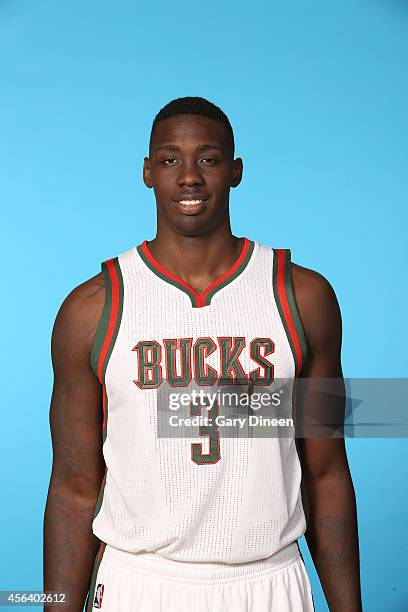 Johnny O'Bryant of the Milwaukee Bucks poses for a portrait during media day on September 29, 2014 at the Bucks Training Center in St. Francis,...