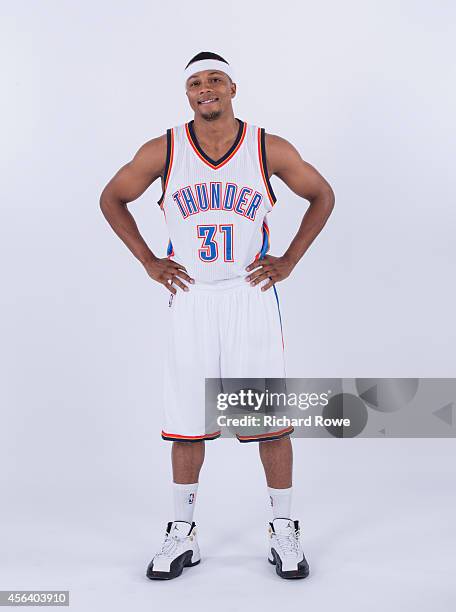 Oklahoma City, OK Sebastian Telfair of the Oklahoma City Thunder poses for a portrait during 2014 NBA Media Day on September 27, 2014 at the...