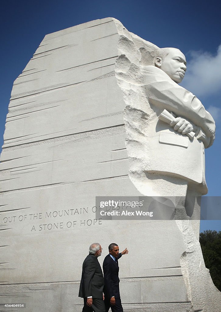 President Obama And Indian Prime Minister Modi Visit MLK Memorial