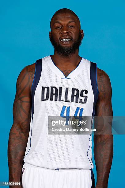 Ivan Johnson of the Dallas Mavericks poses for a photo during the Dallas Mavericks 2014-2015 Media Day on September 29, 2014 at the American Airlines...