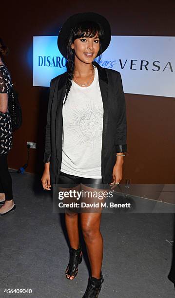 Maya Jama attends the Disaronno Wears Versace limited edition bottle launch at One Mayfair on September 30, 2014 in London, England.