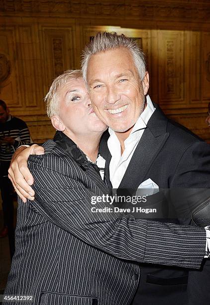 Steve Strange and Martin Kemp attend the World Premiere of "Soul Boys Of The Western World" at Royal Albert Hall on September 30, 2014 in London,...