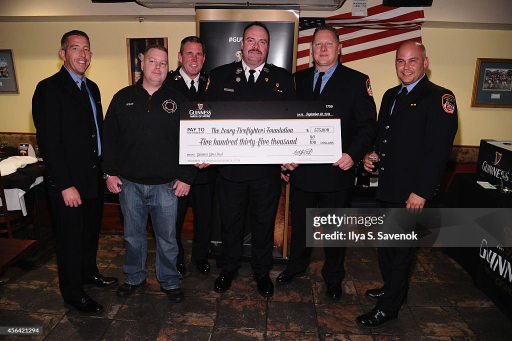 Guinness Raises A Glass In Honor Of The Leary Firefighters Foundation During A Special Event