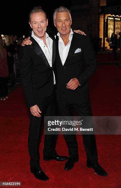 Gary Kemp and Martin Kemp attend the World Premiere of "Soul Boys Of The Western World" at Royal Albert Hall on September 30, 2014 in London, England.