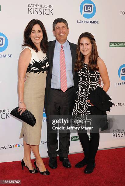 Honoree, Universal Filmed Entertainment Chairman Jeff Shell , wife Laura Shell and daughter Anna Shell attend the 2014 LA's Promise Gala honoring...