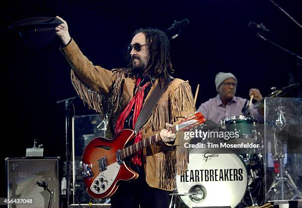 Mike Campbell and Steve Ferrone of Tom Petty and the Heartbreakers perform in support of the band's "Hypnotic Eye" release at Red Rocks Amphitheatre...