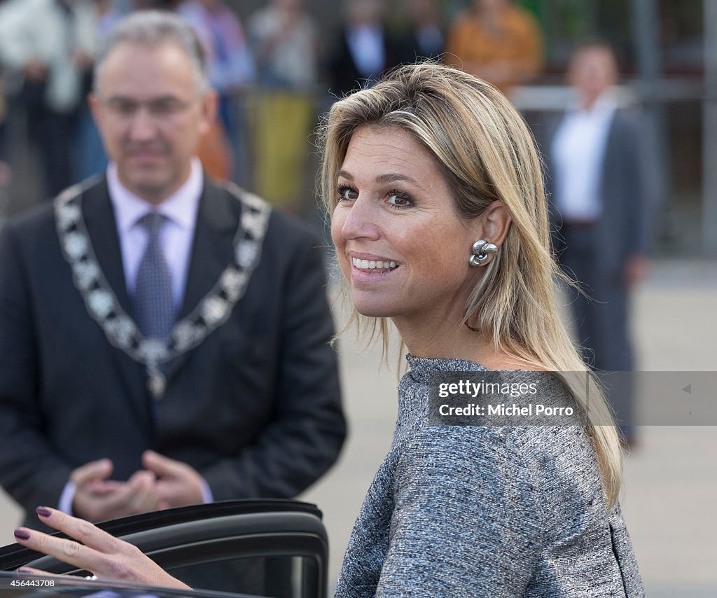 Queen Maxima Of The Netherlands Attends Money Wise Platform Seminar