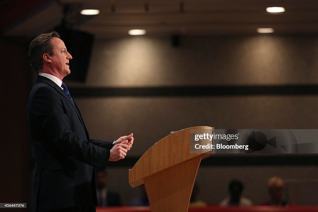 U.K. Prime Minister David Cameron Addresses Annual Party Conference