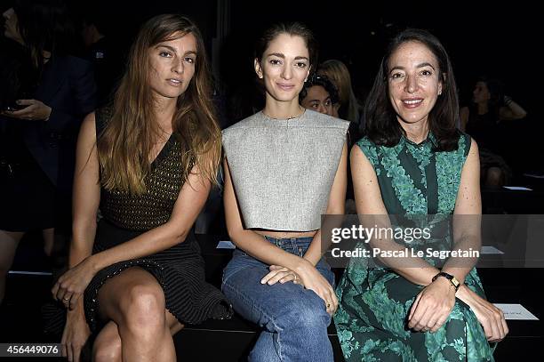 Sonia Sieff, Sofia Sanchez and Pamela Golbin attend the Moncler Gamme Rouge show as part of the Paris Fashion Week Womenswear Spring/Summer 2015 on...