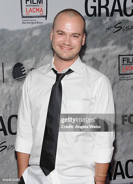 Actor Stephen Louis Grush attends the Film Independent Screening of 'Gracepoint' at Bing Theatre at LACMA on September 30, 2014 in Los Angeles,...