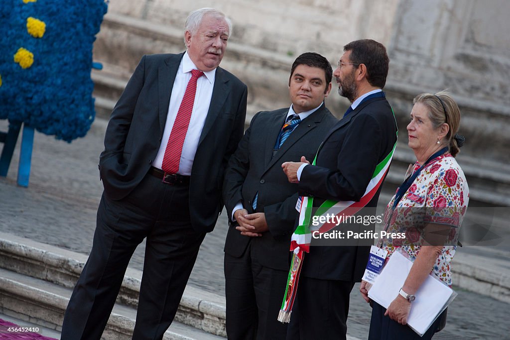 The Mayors of Vienna, Valletta and Rome. Meeting between the...