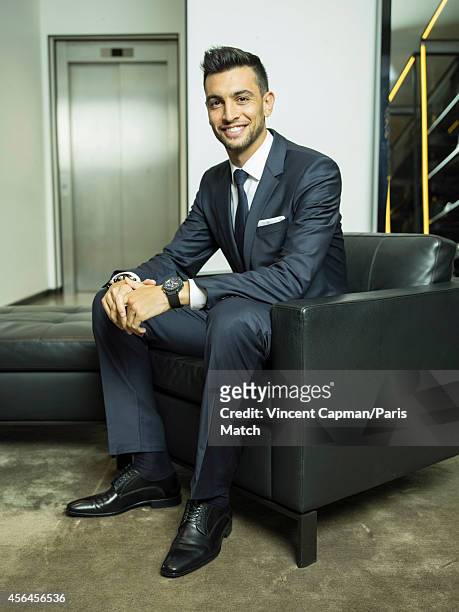 Footballer Javier Pastore is photographed for Paris Match on August 28, 2014 in Paris, France.