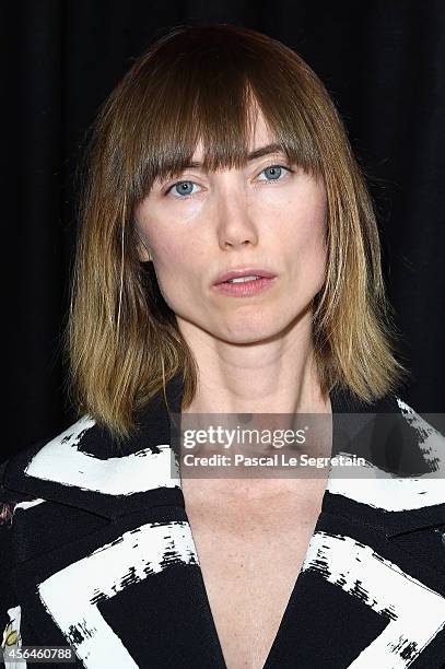 Anya Ziourova attends the Miu Miu show as part of the Paris Fashion Week Womenswear Spring/Summer 2015 on October 1, 2014 in Paris, France.