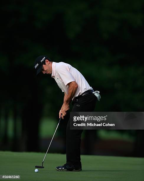 Jon Curran strokes a putt during the second round of the Chiquita Classic held at River Run Country Club on September 5, 2014 in Davidson, North...