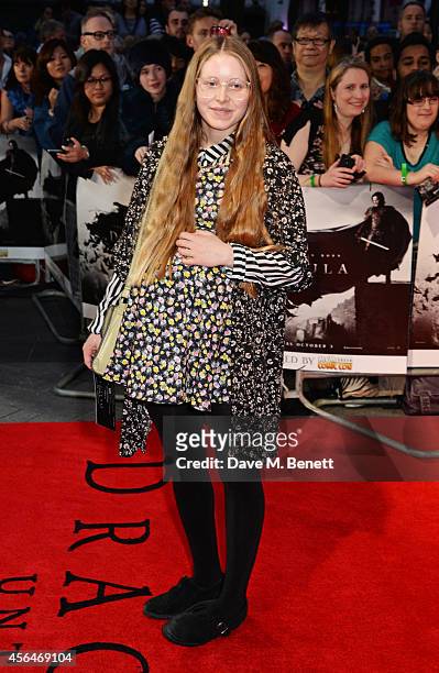 Jessie Cave attends the UK Premiere of "Dracula Untold" at Odeon West End on October 1, 2014 in London, England.