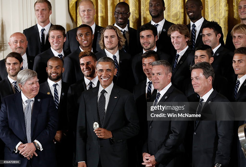 President Obama Hosts MLS Cup Champion Sporting Kansas City At The White House