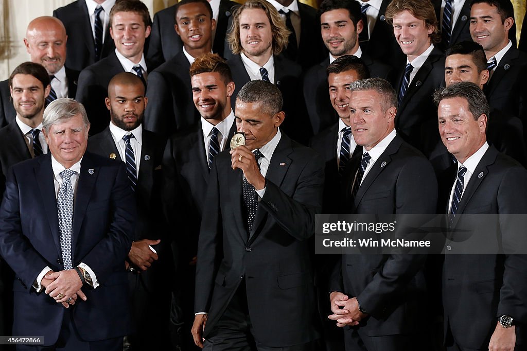 President Obama Hosts MLS Cup Champion Sporting Kansas City At The White House