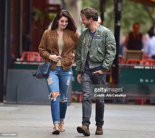 Lana Del Rey and Francesco Carrozzini are seen in Soho on October 1, 2014 in New York City.