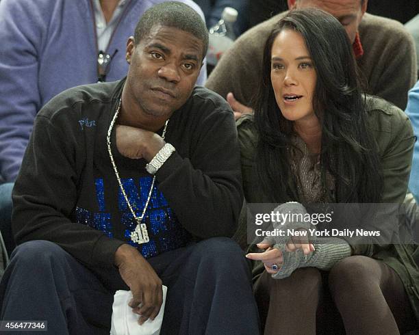 New York Knicks vs Miami Heat. Tracy Morgan with friend.