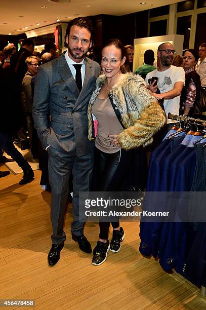 Stephan Luca and Sonja Kirchberger attend the Anson's Fashion Night on October 1, 2014 in Hamburg, Germany.