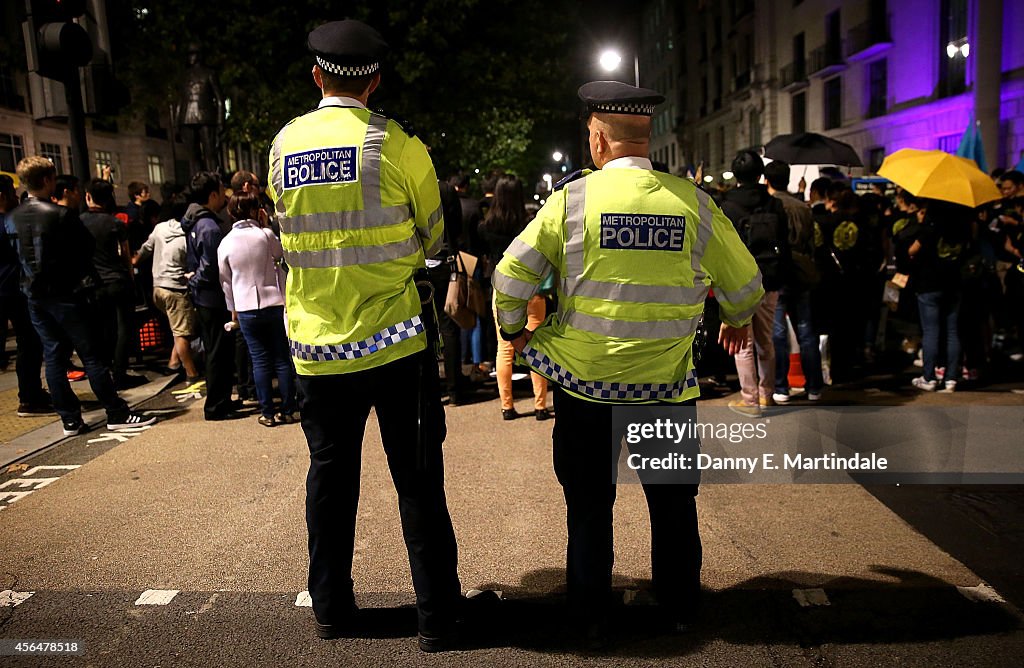 Thousands Gather Outside London's Chinese Embassy In Support Of Hong Kong's Pro-Democracy Protests