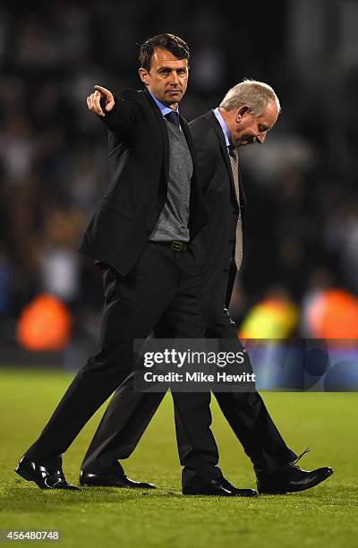 Bolton manager Dougie Freedman leaves the pitch at the end of the Sky Bet Championship match between Fulham and Bolton Wanderers at Craven Cottage on...