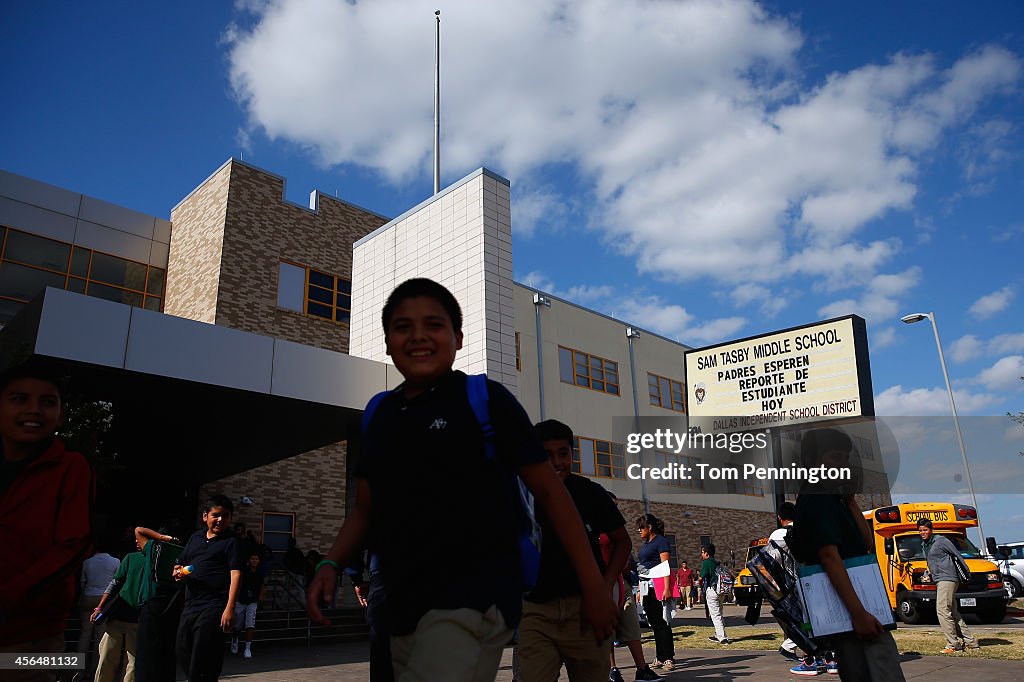 Students are dismissed from Sam Tasby Middle School on October 1