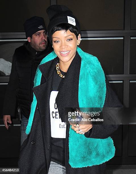 Rihanna is seen on December 13, 2013 in New York City.