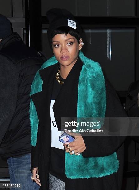 Rihanna is seen on December 13, 2013 in New York City.