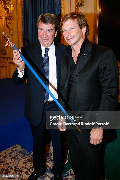 Creator of the Academician's sword of Xavier Darcos , artist Lorenz Baumer attends Xavier Darcos receives 'L'Epee d'Academicien' in Paris on October...