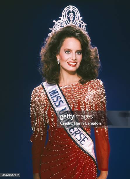 Miss Universe 1987 Cecilia Bolocco poses for a portrait in 1987 in Los Angeles, California.