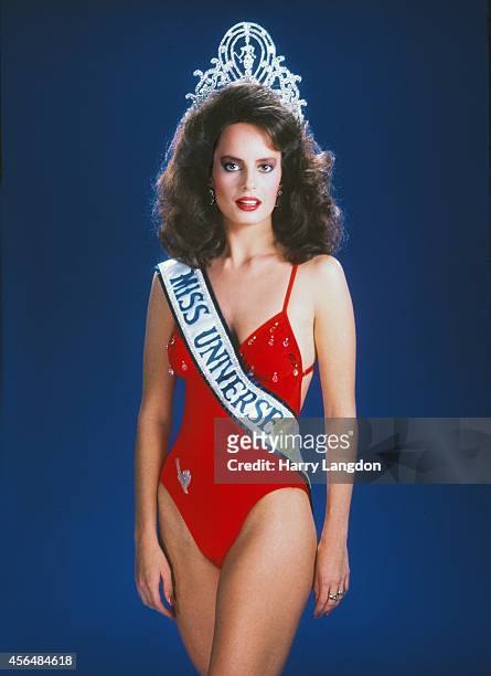 Miss Universe 1987 Cecilia Bolocco poses for a portrait in 1987 in Los Angeles, California.