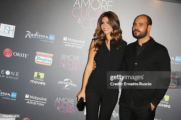 Alessia Ventura and Marco D'Amore attend the 'The Hundred-Foot Journey' photocall at Hotel Radisson Blu on October 1, 2014 in Rome, Italy.