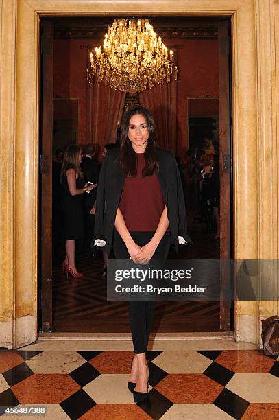Meghan Markle attends RELAIS & CHATEAUX 60th Anniversary Guest Chef Dinner Launch at Consulate General of France on October 1, 2014 in New York City.
