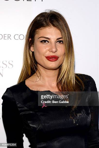Model Angela Martini attends the "Hear Our Stories screening hosted by the Estee Lauder Companies Breast Cancer Awareness Campaign and the Cinema...