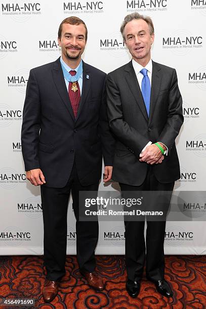 Salvatore A. Giunta and Gregory J. Fleming attend "Working for Wellness and Beyond" Gala at Mandarin Oriental Hotel on October 1, 2014 in New York...