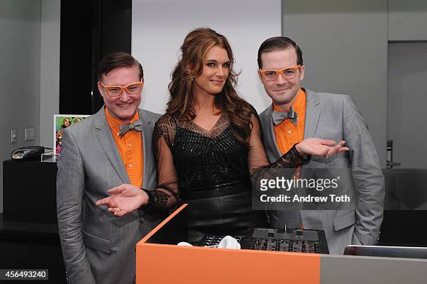 Brooke Shields poses with AndrewAndrew during the MAC Cosmetics launch of the Brooke Shields Collection at 5th Avenue Flagship in NYC on October 1,...