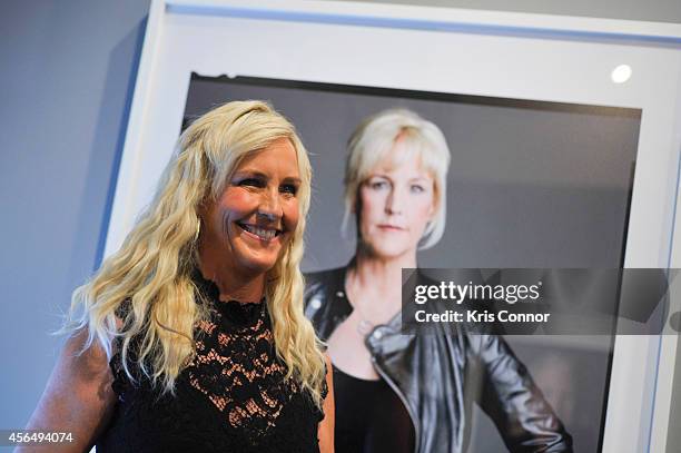 Erin Brockovich attends the opening of "The Boomer List:Photographs by Timothy Greenfield-Sanders" Exhibition at The Newseum on October 1, 2014 in...