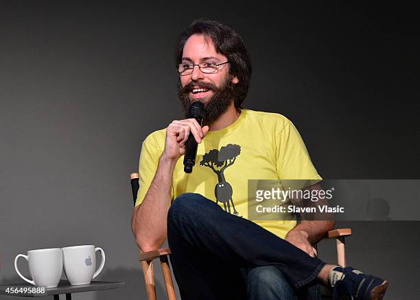 Actor Martin Starr talks about "Dead Snow 2: Red vs. Dead" at Apple Store Soho on October 1, 2014 in New York City.